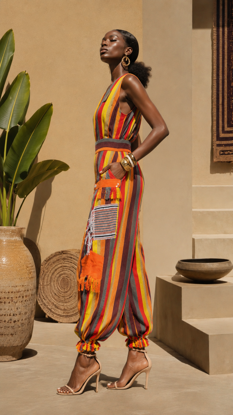 Thumbnail: Kolu Long Jumpsuit - Yellow/ Orange 