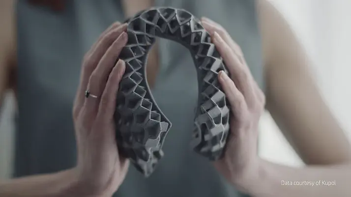 Helmet protection printed with HP JF 3D 5200 and BASF UltrasintTM TPU01 - material perform