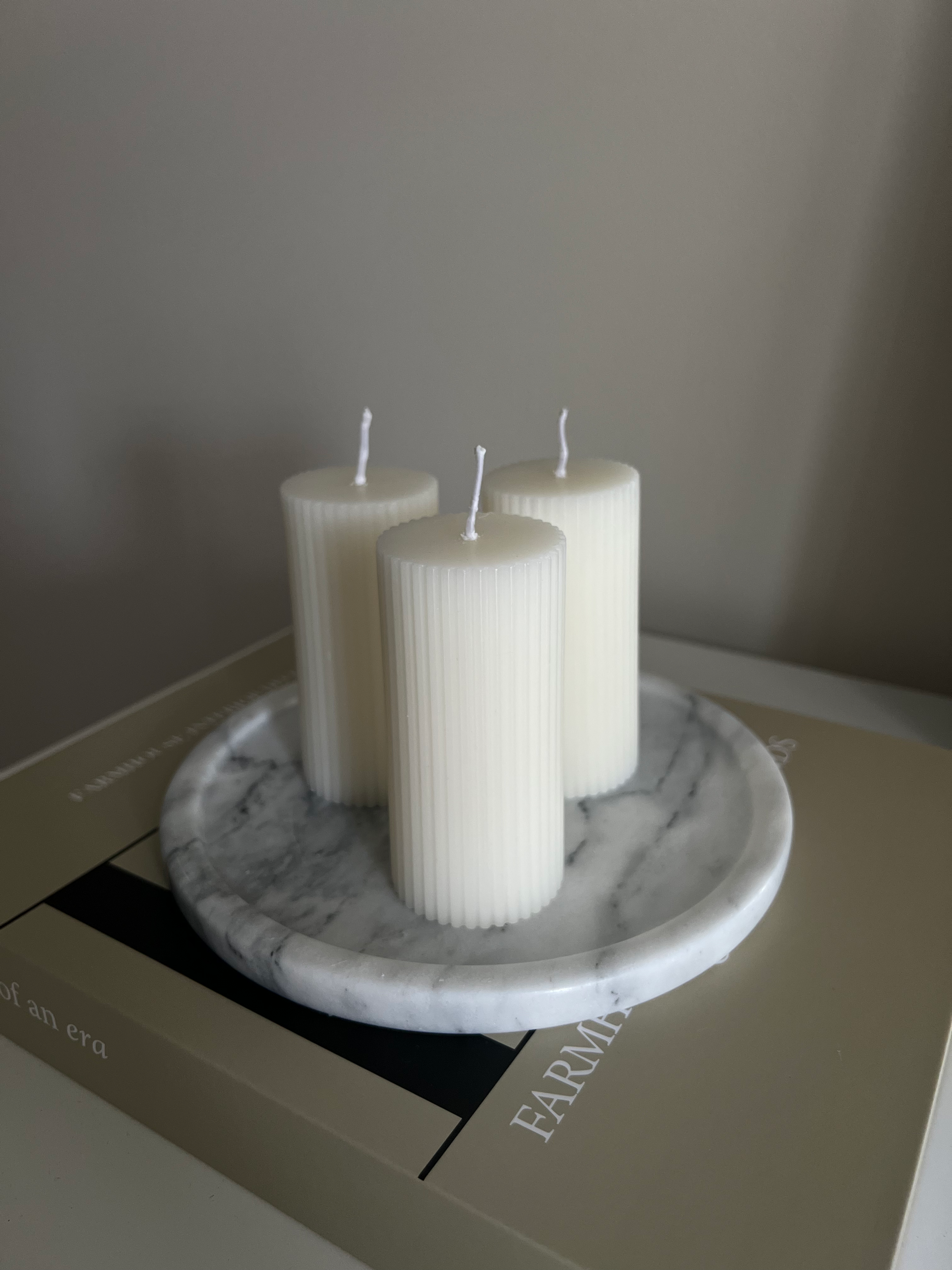 2-Pack Ribbed Pillar Candle