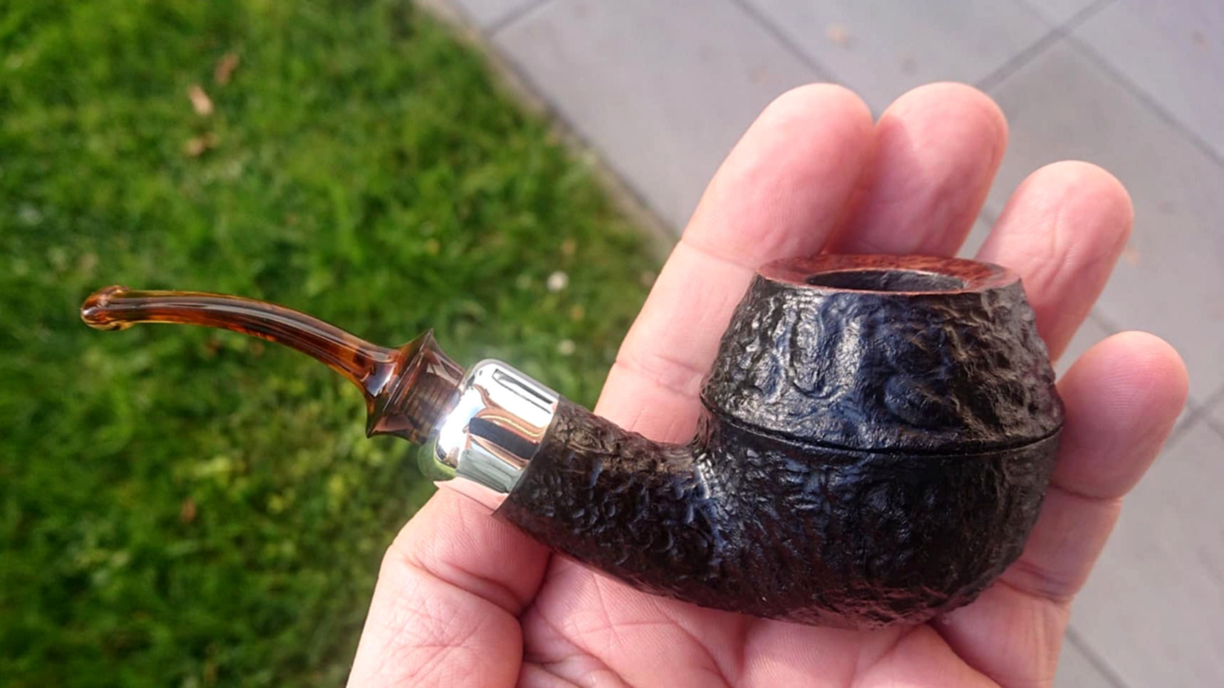 Halfbent Rhodesian 925 Sterling Mount Army Look 9mm Briar Pipe