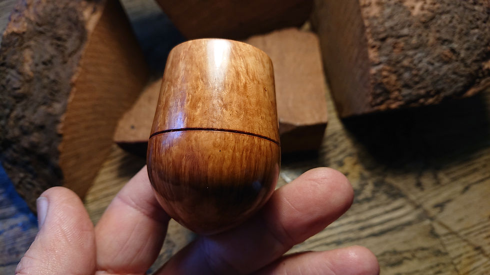 Thumbnail: Jo's Favourite Version Full Bent Smooth 9mm Briar Pipe w. Buffalo Horn Band
