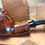 Thumbnail: Freehand Assymetric Apple 9mm Briar Pipe w. Brass Inlay