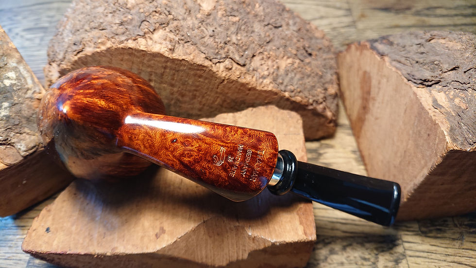 Thumbnail: Halfbent Pickaxe 9mm Briar Pipe with 925 Sterling Band
