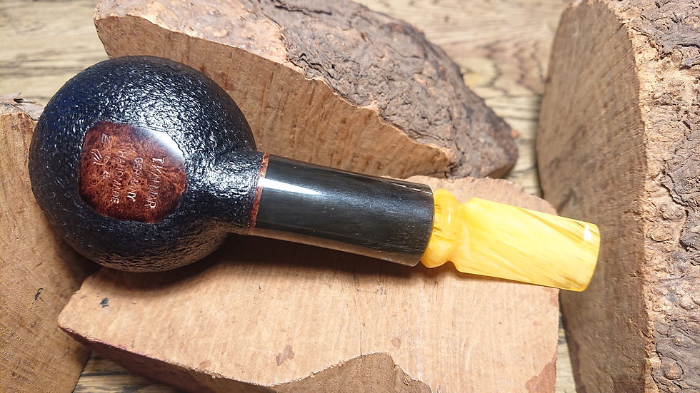 縮圖：Chubby Bulldog 9mm Briar Pipe with Buffalo Horn Shank
