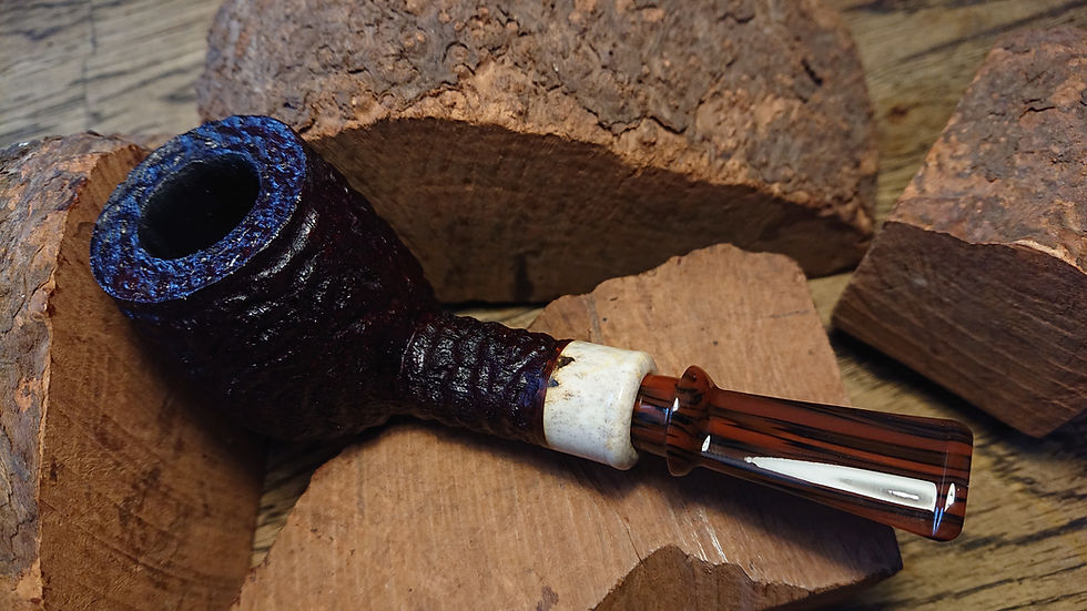 縮圖：Classic Billiard 9mm Briar Pipe w. Stag Horn Band
