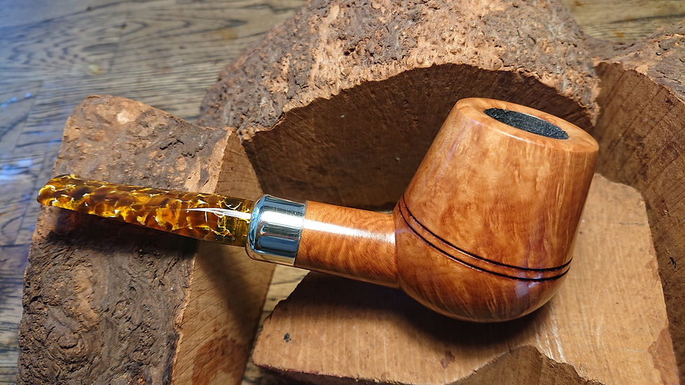 Thumbnail: Straight Rhodesian Army Styled 9mm Briar Pipe w. 925 Sterling Band