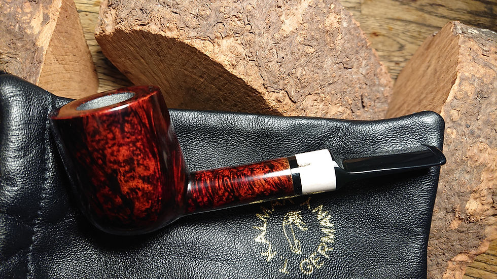 Thumbnail: Straight Classic Billiard 9mm Briar Pipe with Stag Horn Band