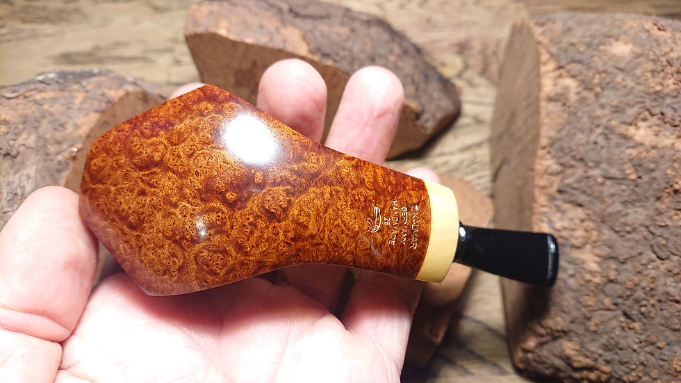 縮圖：Freehand Panelled Volcano 9mm Briar Pipe with Boxwood Band