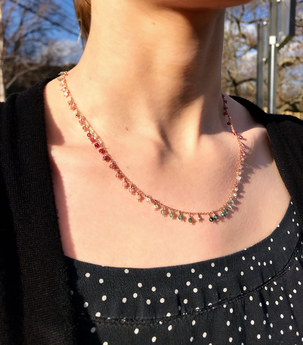 Thumbnail: 18” Galaxy Necklace - Watermelon Tourmaline