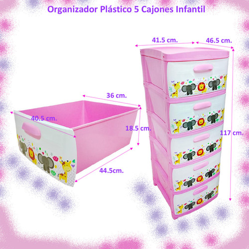 Organizador Infantil Cajones Plástico Resistente Amplio MaviHogar