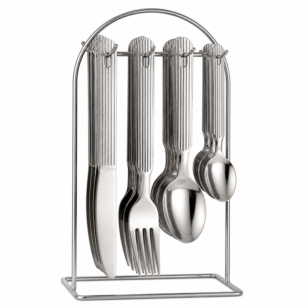 Juego Cubierto Set 24 Piezas 6 Puestos Con Soporte Sencillo