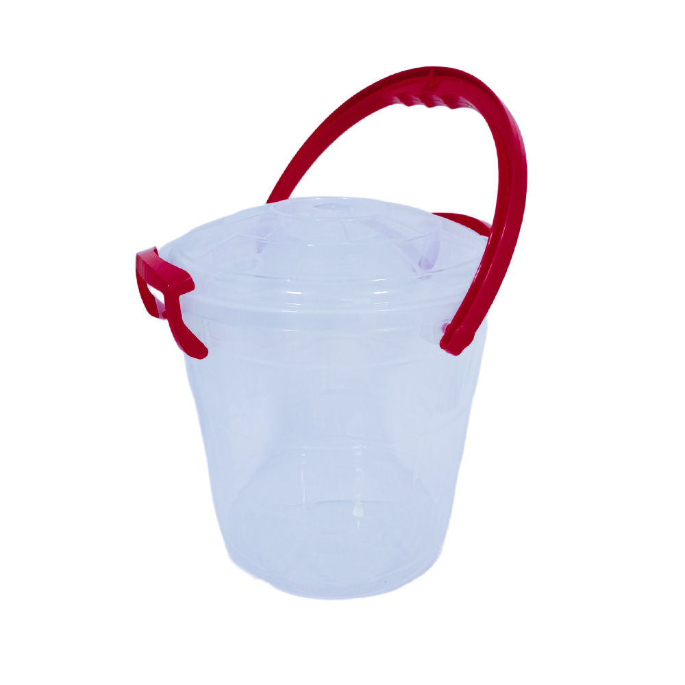 Balde Transparente Con Tapa Y Broches 10 Litros Libre de BPA