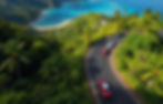 create a view from the top image of Samoa oversee the beautiful coastal area and on the ro