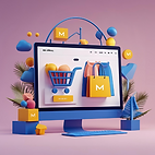 computer on a pink background