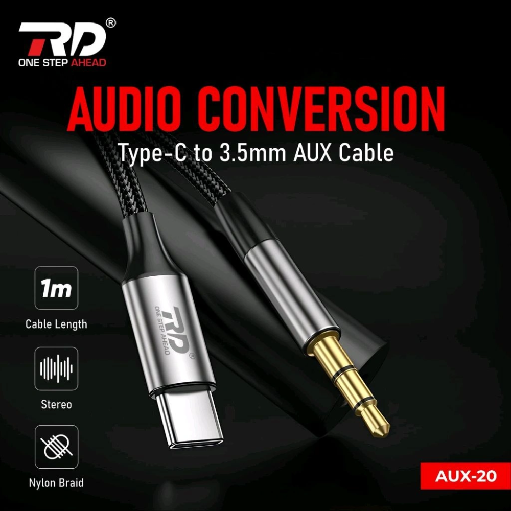 RD AUX-20 Type-C to 3.5mm AUX Cabe Audio Converter