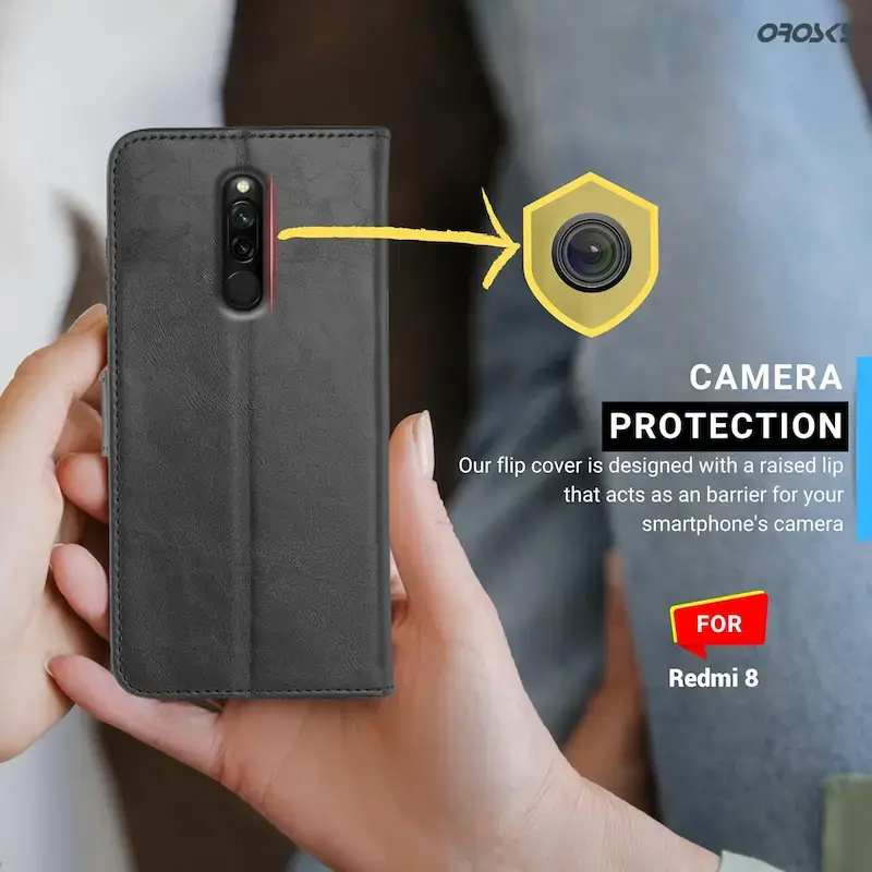 Thumbnail: Redmi 8 Leather Flip Case cover book pouch