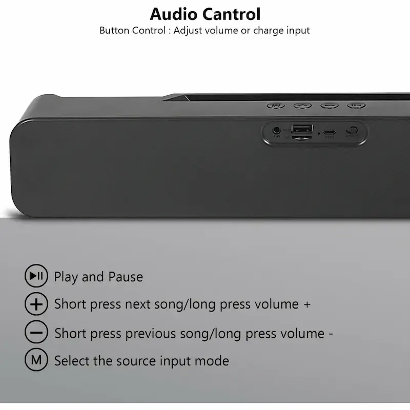 Thumbnail: MZ M51 10W 3D Sound Home TV Sound bar(Black)