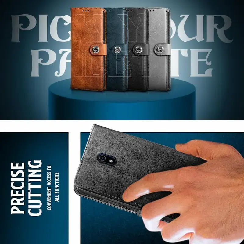 Thumbnail: Redmi 8A Leather Flip Case cover book pouch