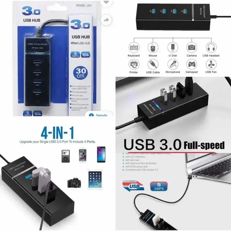Thumbnail: Liverkart 4 Port USB 3.0 Multi Use HUB (Best Quality)