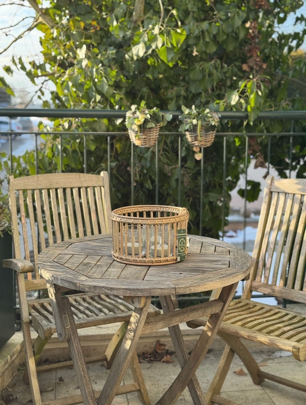 Windlicht Rattan groß