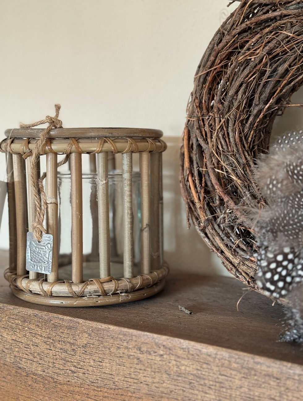 Miniaturbild: Windlicht Rattan klein