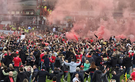Wrexham promotion rushing the field
