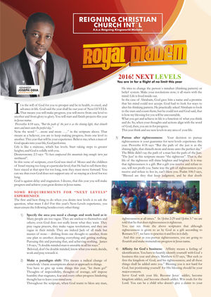 ROYAL DIADEM
2016! NEXT LEVELS
