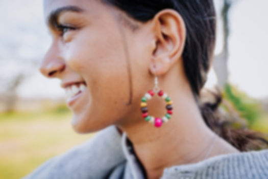 Pop of Color Wooden Bead Hoops