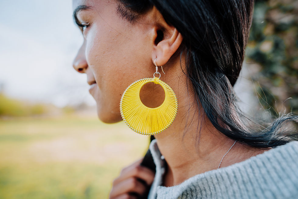 Thumbnail: Threaded Hoop Earrings