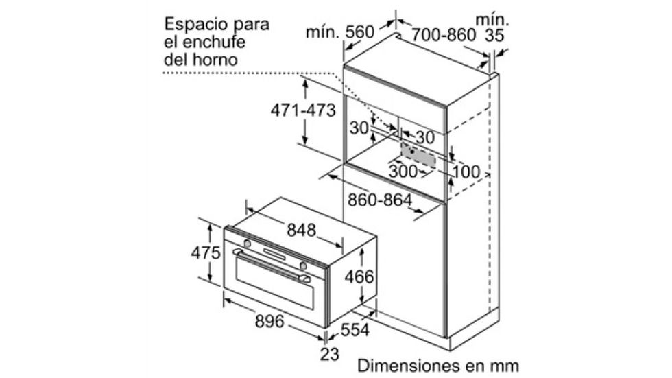 Miniatura: Horno Bosch Serie 6 90 x 48 cm VBC5580S0 Acero inoxidable