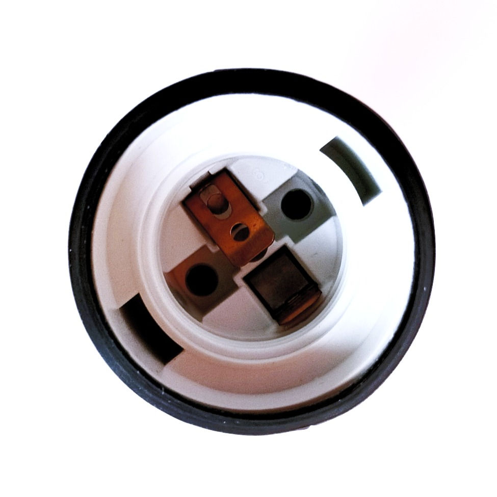 Thumbnail: Silikone E27 lampeholder, sort