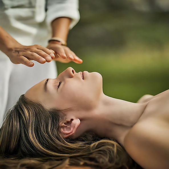 Femme recevant une séance de Reiki