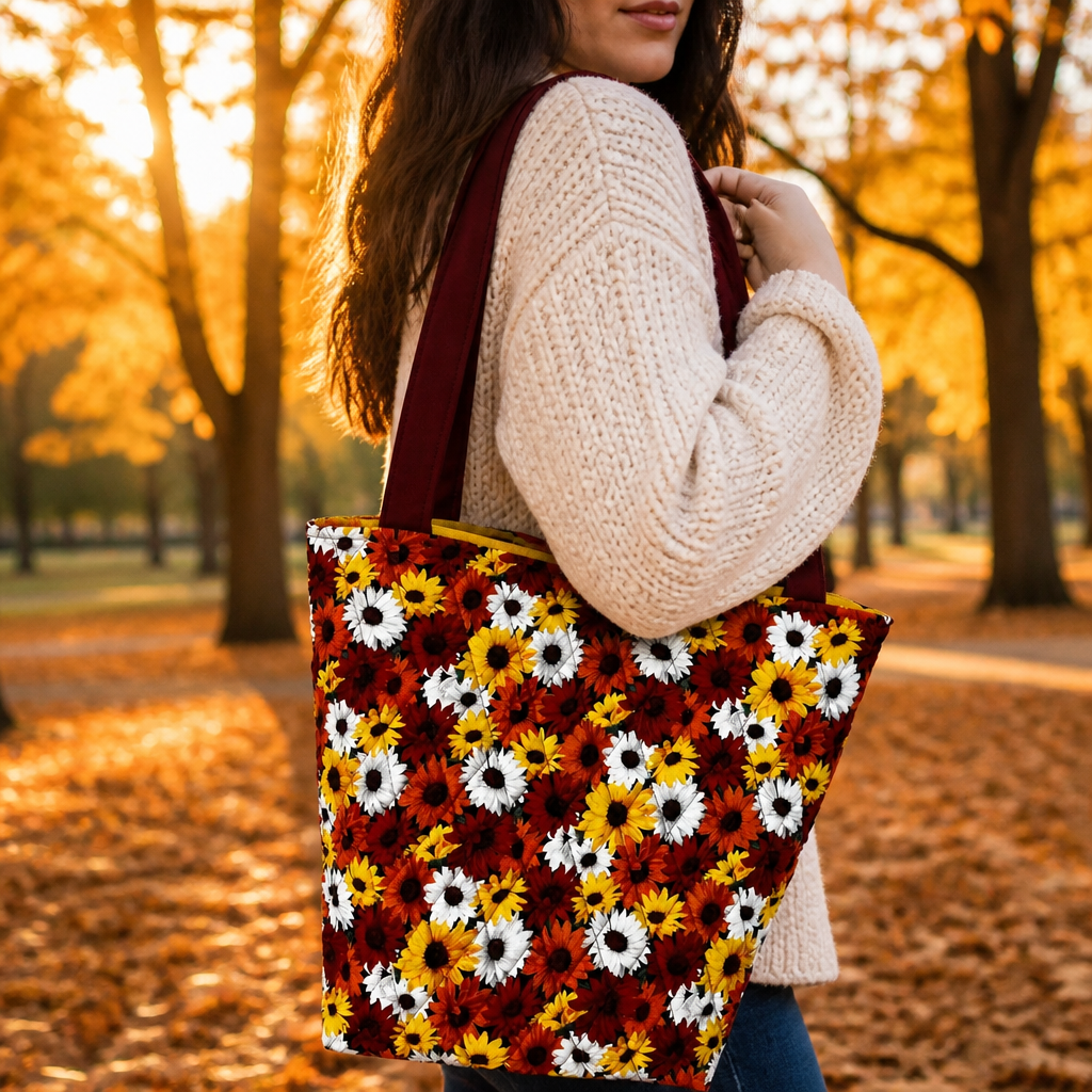 Fall Sunflower Tote Bag