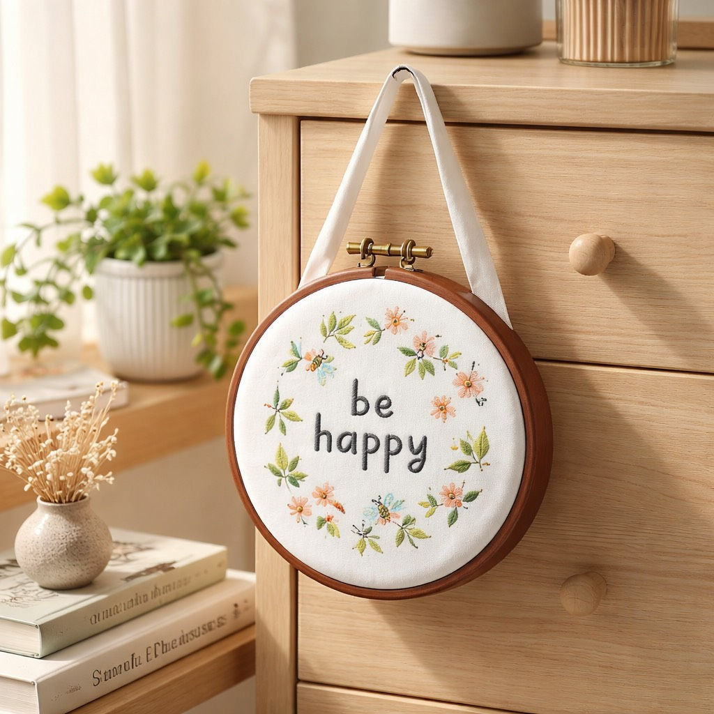 Be Happy Decorative Hoop