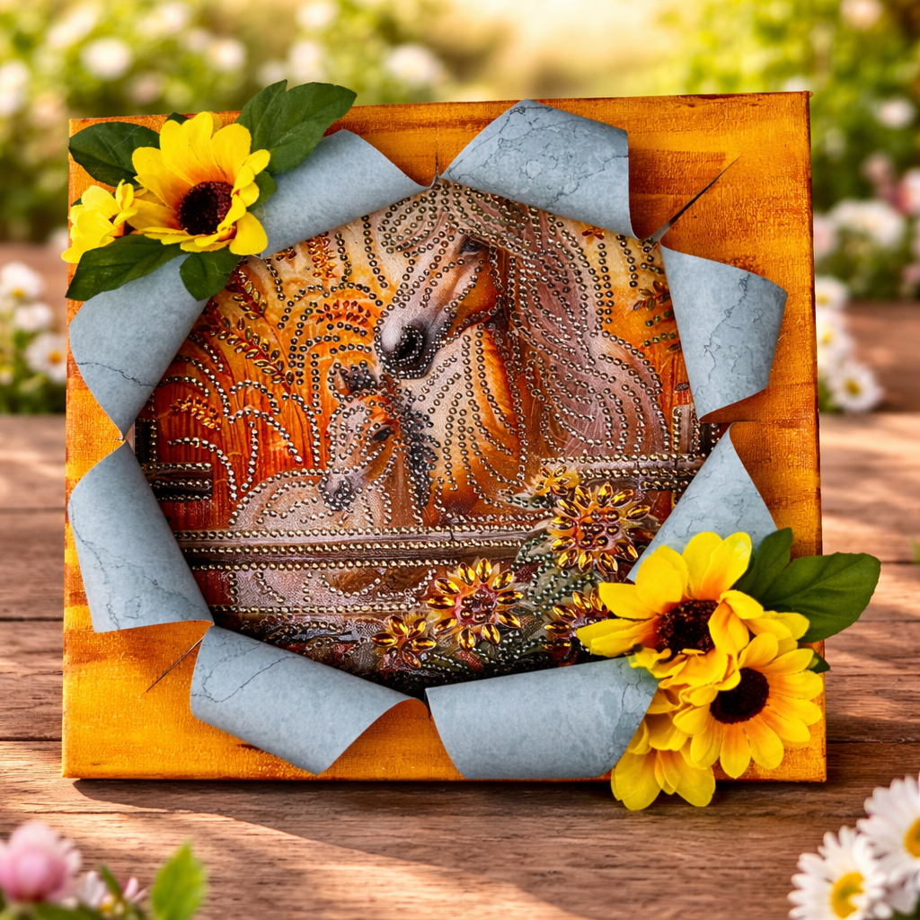 Busted Canvas Sunflower Horse