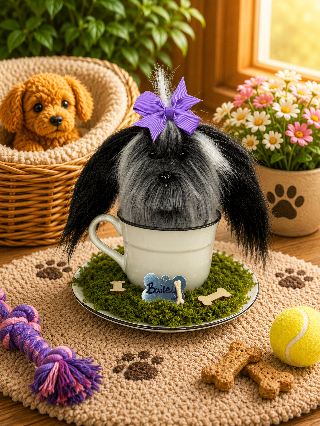 Teacup Puppy- Grey/Black