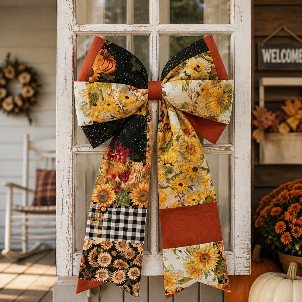 Fall Patchwork Wreath/Door Bow