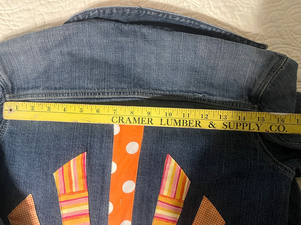 Thumbnail: Upcycled Denim Jacket - Orange Starburst