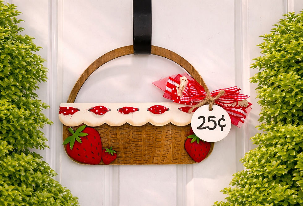 Thumbnail: Wicker strawberry basket door hanger or shelf sitter