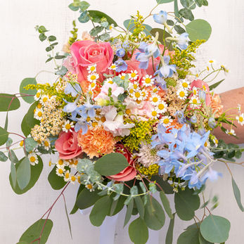 pastel wildflower bridal bouquet