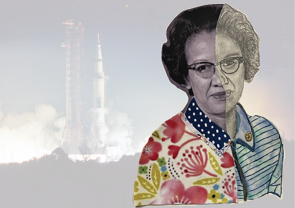 KAtherine Johnson, Mathematician at NASA, artwork by Rory