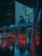 Traffic on a rainy night in Seoul