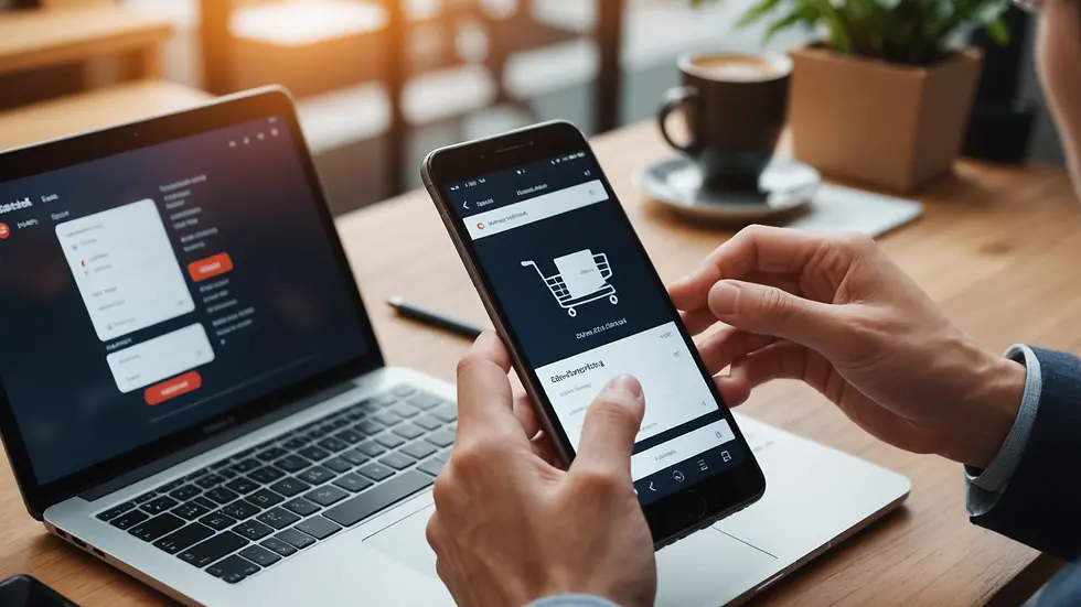 Close-up view of a sleek, modern online shopping interface