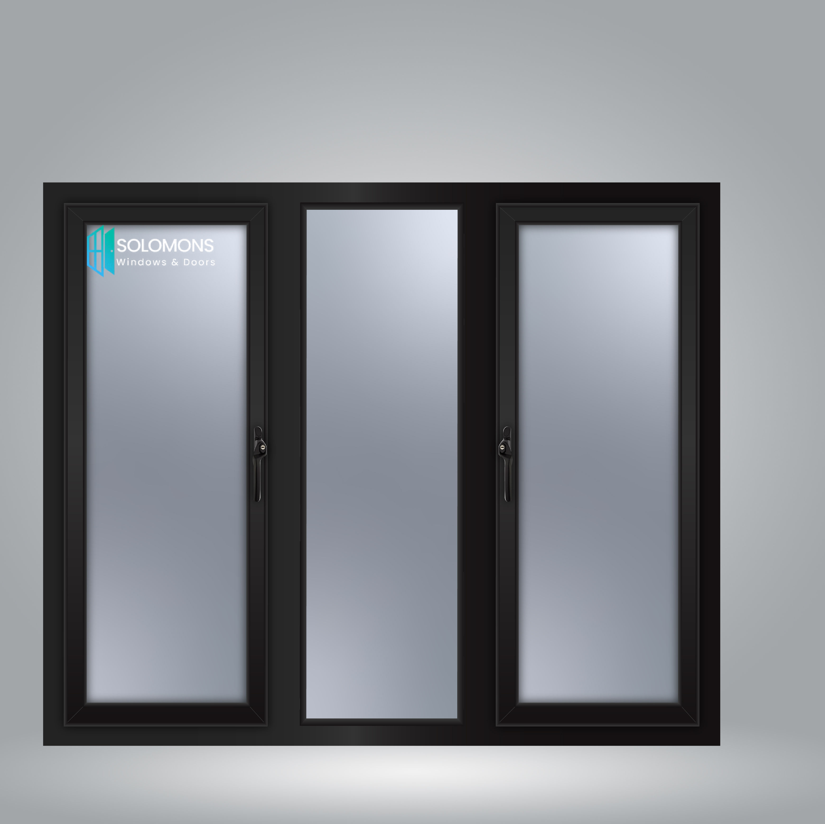 1800mm x 1500mm - Black - uPVC Casement Window