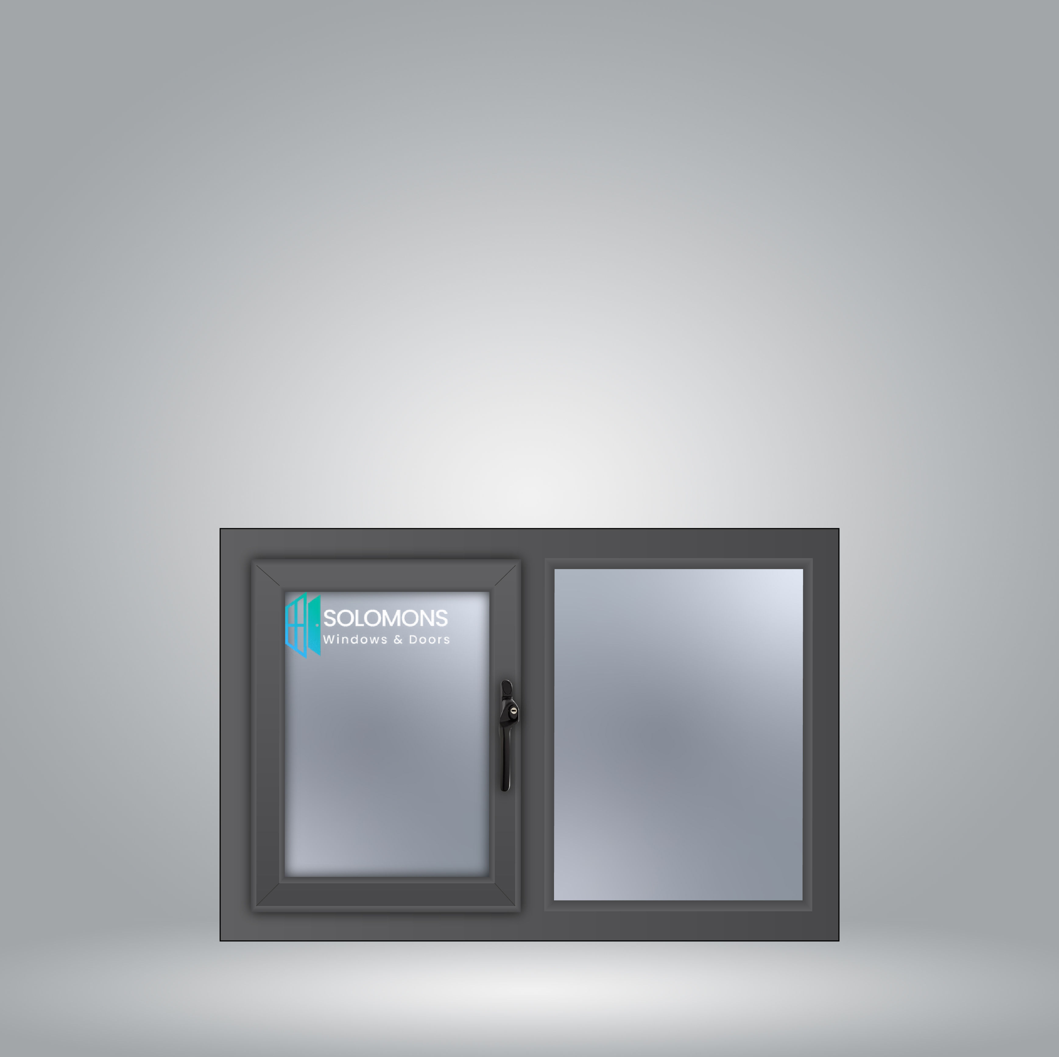 900mm x 600mm - Grey - uPVC Casement Window