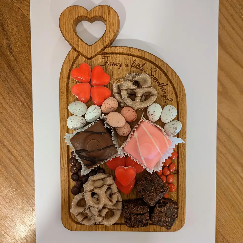 Thumbnail: Solid Wood Lovely Little serving board Oak Valentines couple gift