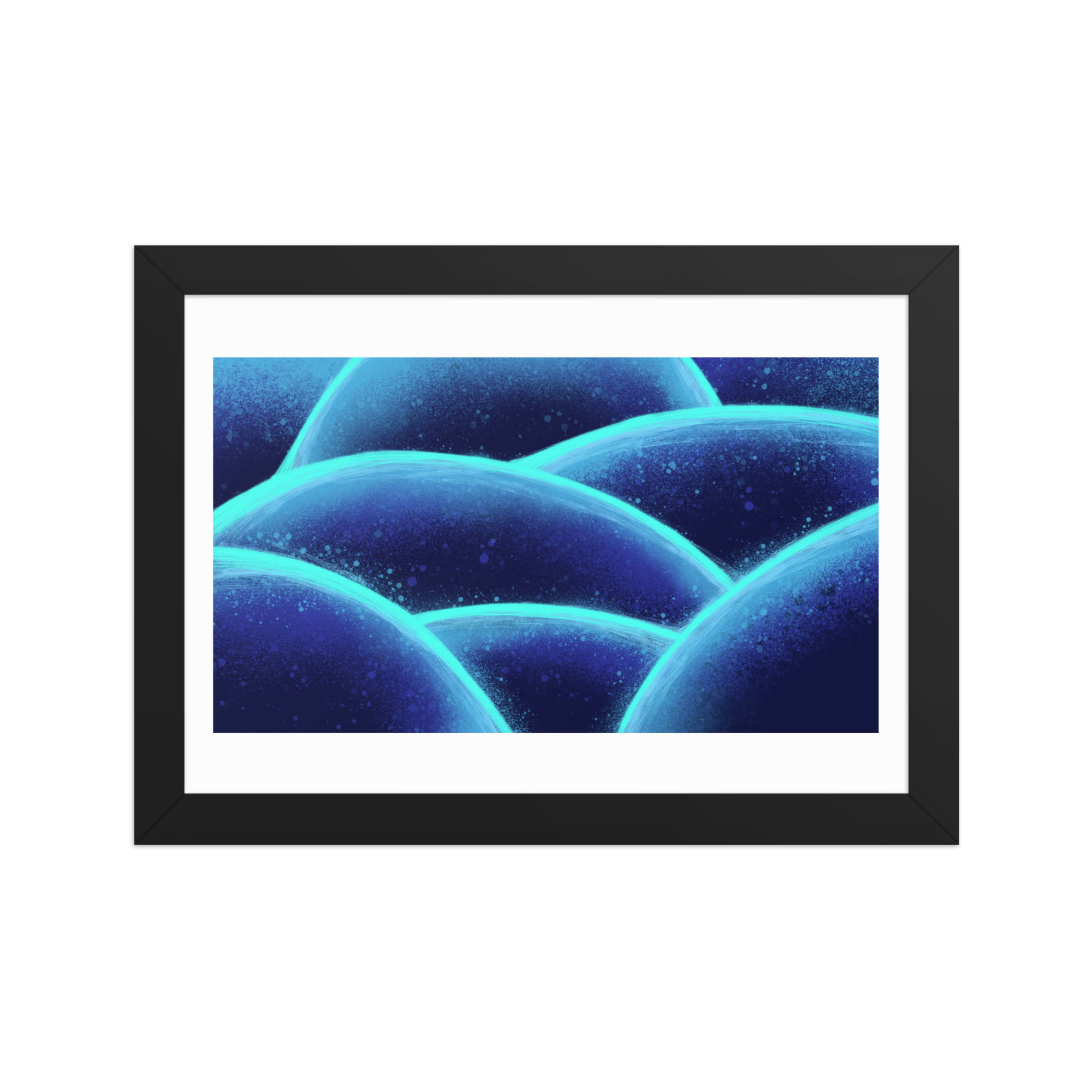 "Neon Hills" (Framed Matte Paper Poster)