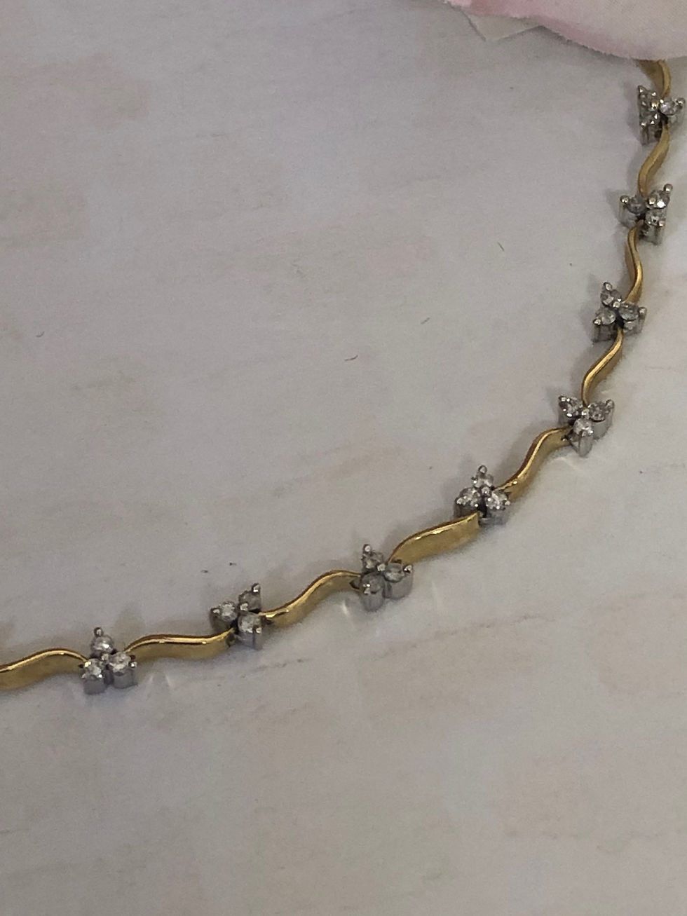 Thumbnail: 14KT Two Tone Gold and Diamond Bracelet