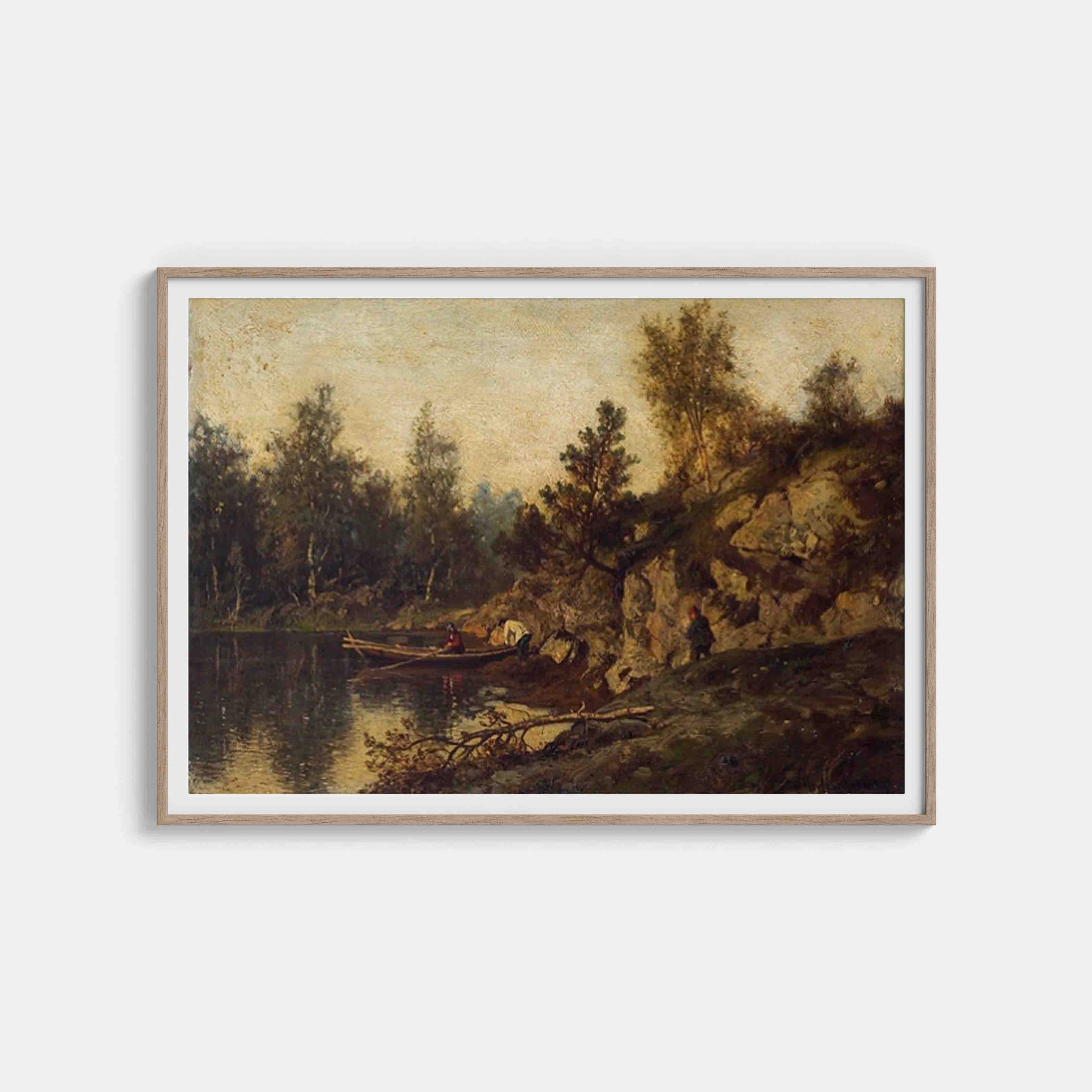 Morten Müller: Lake with rowing boat and people Wall Art & Decor