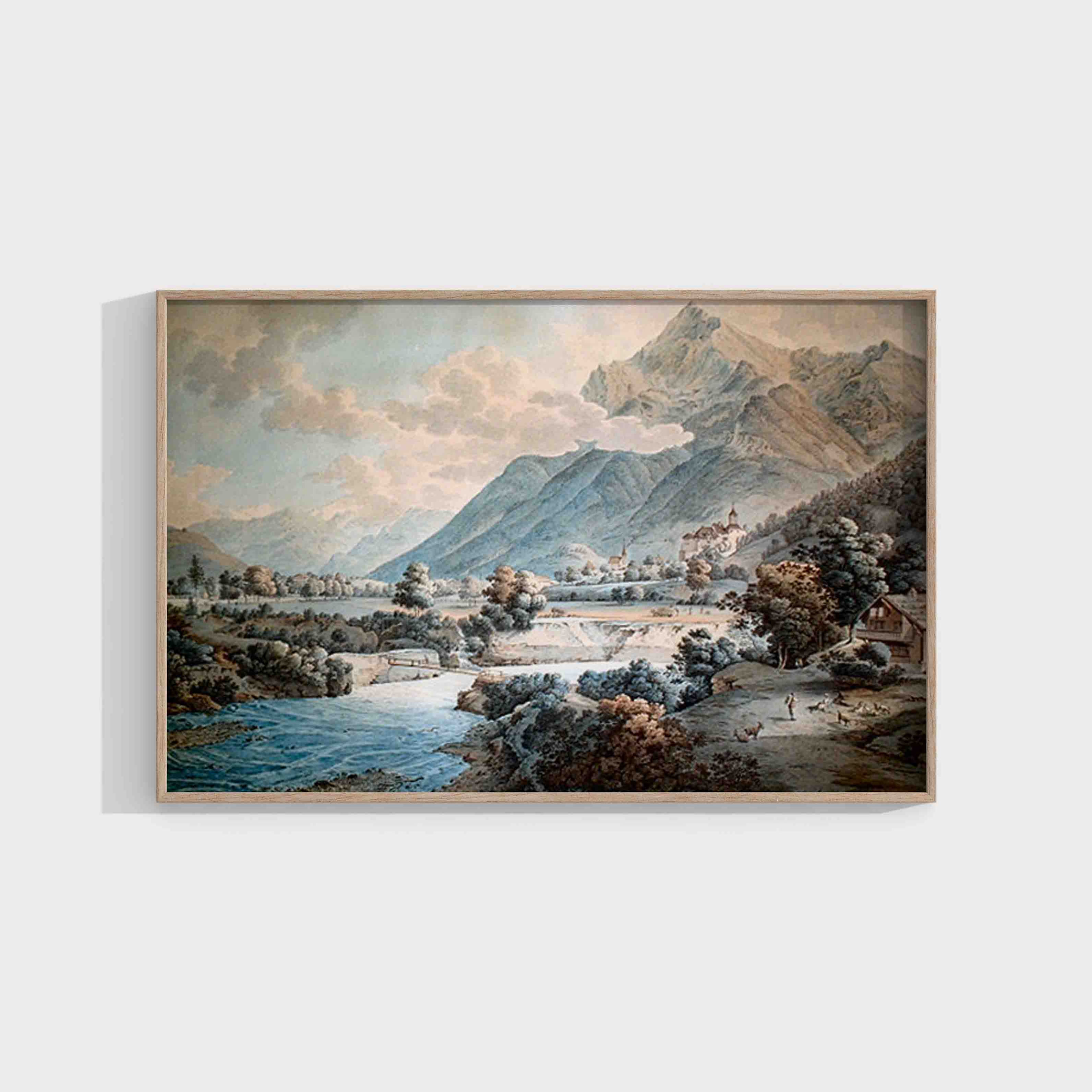 Johann Ludwig Aberli : Wimmis (engraving, around 1783)